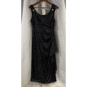 R & M Richards Bkack sparkle‎ Formal Dress Size 10P